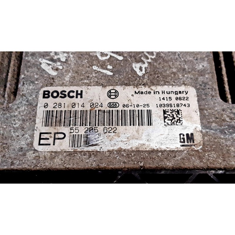 ЭБУ ДВИГАТЕЛЯ VAUXHALL / OPEL 1.9 55205622 / 0281014024 ЭБУ ДВИГАТЕЛЯ VAUXHALL / OPEL 1.9 55205622 / 0281014024