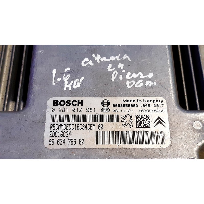 PĀRBAUDĪTS CITROËN 1.6 HDI DZINĒJA VADĪBAS BLOKS (ECU) 0281012981 / 9663476380
