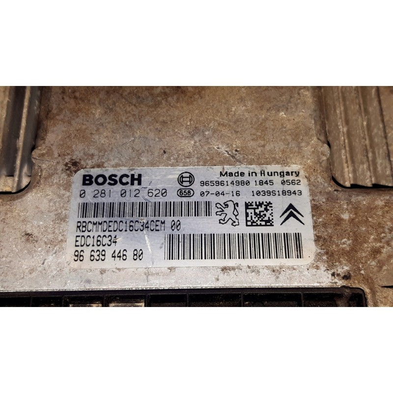 ECU PEUGEOT PARTNER / CITROËN 1.6 HDI VADĪBAS BLOKS 0281012620 / 9663944680