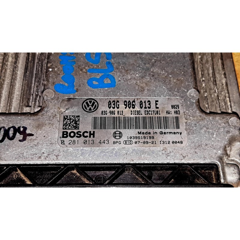 VAG 1.9 TDI DZINĒJA VADĪBAS BLOKS (ECU) 0281013443 / 03G906013E